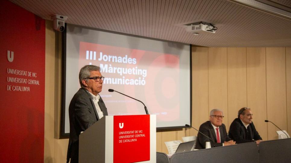 Santiago Jordan, Lluís Bassat i Josep Burgaya a les III Jornades de Màrqueting i Comunicació Empresarial