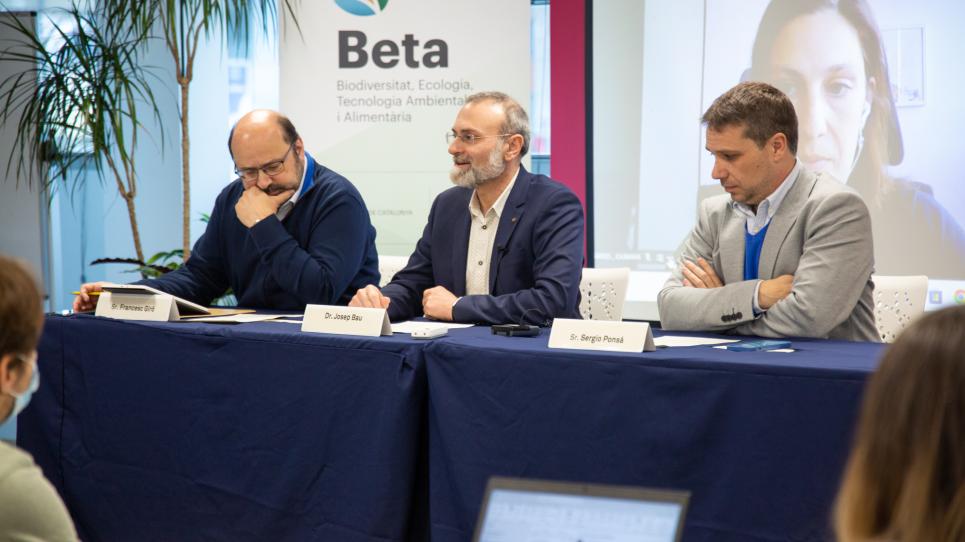 Francesc Giró, Josep Bau i Sergio Ponsá a la presentació del Med4Waste