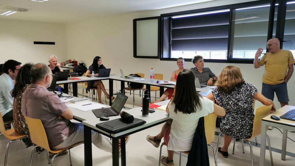 El grup de recerca del projecte durant la seva visita a Saragossa