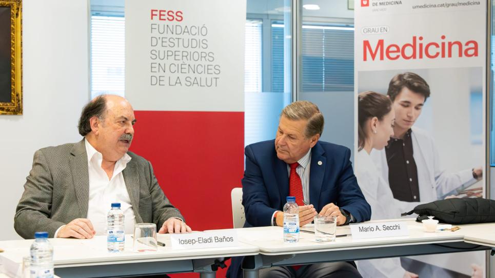 Josep Eladi Baños i Mario A. Secchi, els dos rectors