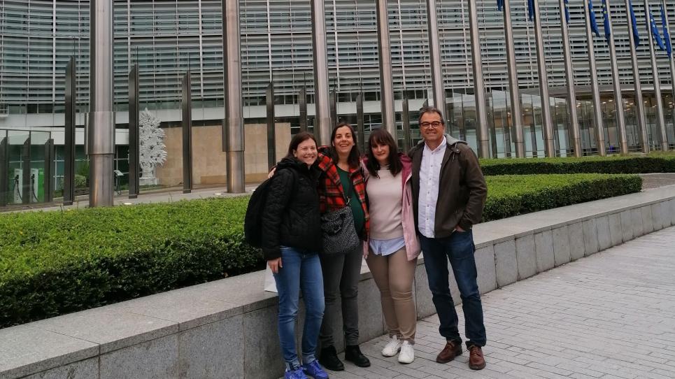 Marta Basco, Anna Ramon, Desirée Gutiérrez i Marc Ordeix a Brussel·les