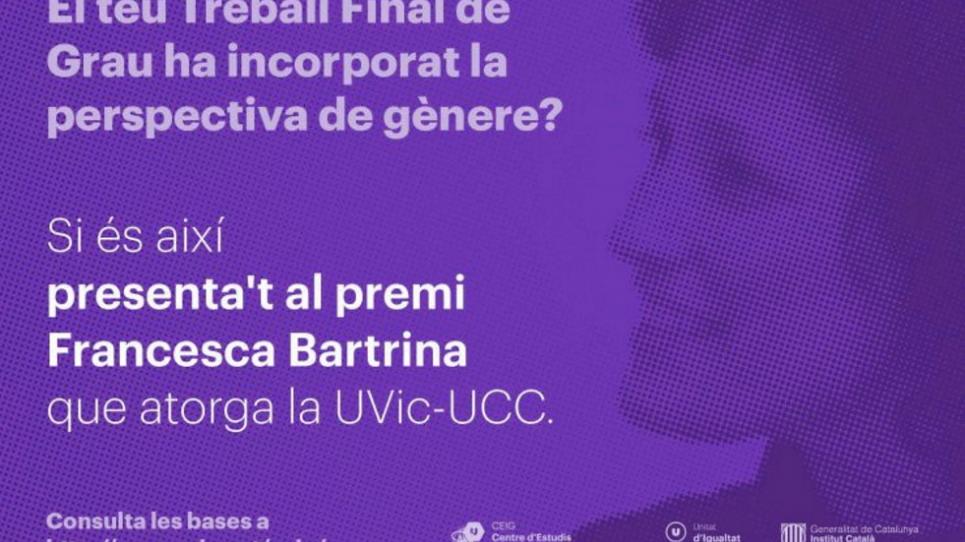 Cartell del premi Francesca Bartrina