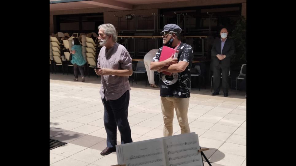 Jordi Savall a l'assaig de l'Orquestra Inclusiva de la UVic